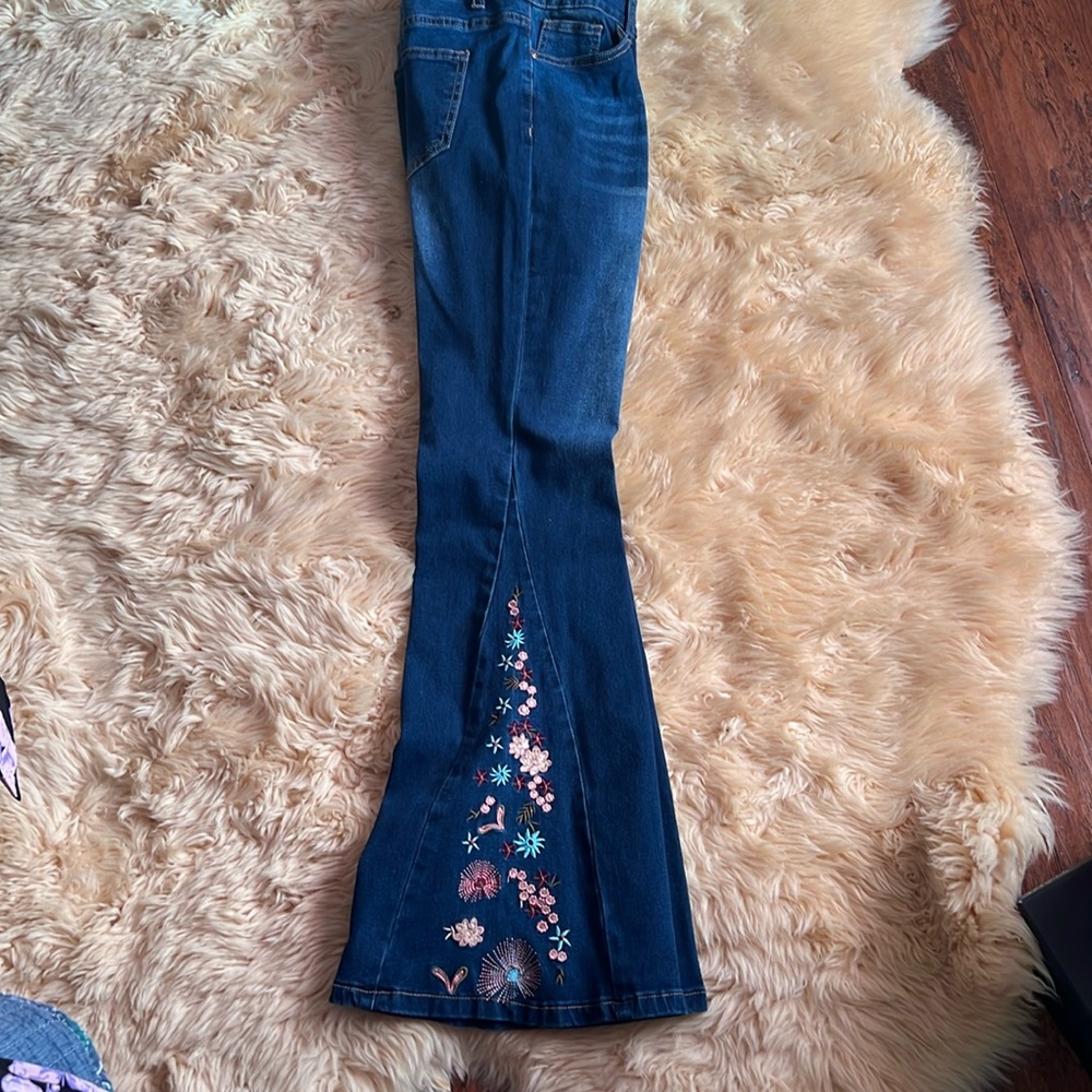 Flare floral jeans